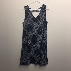 Style & Co Patterned Cross-Back Dress